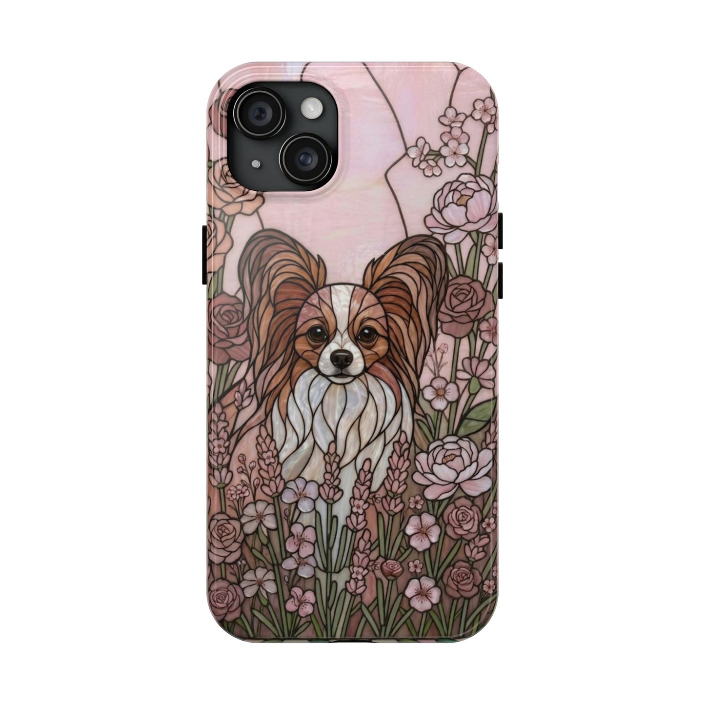 Papillon Stained Glass Style Tough Case — Rose Garden Theme