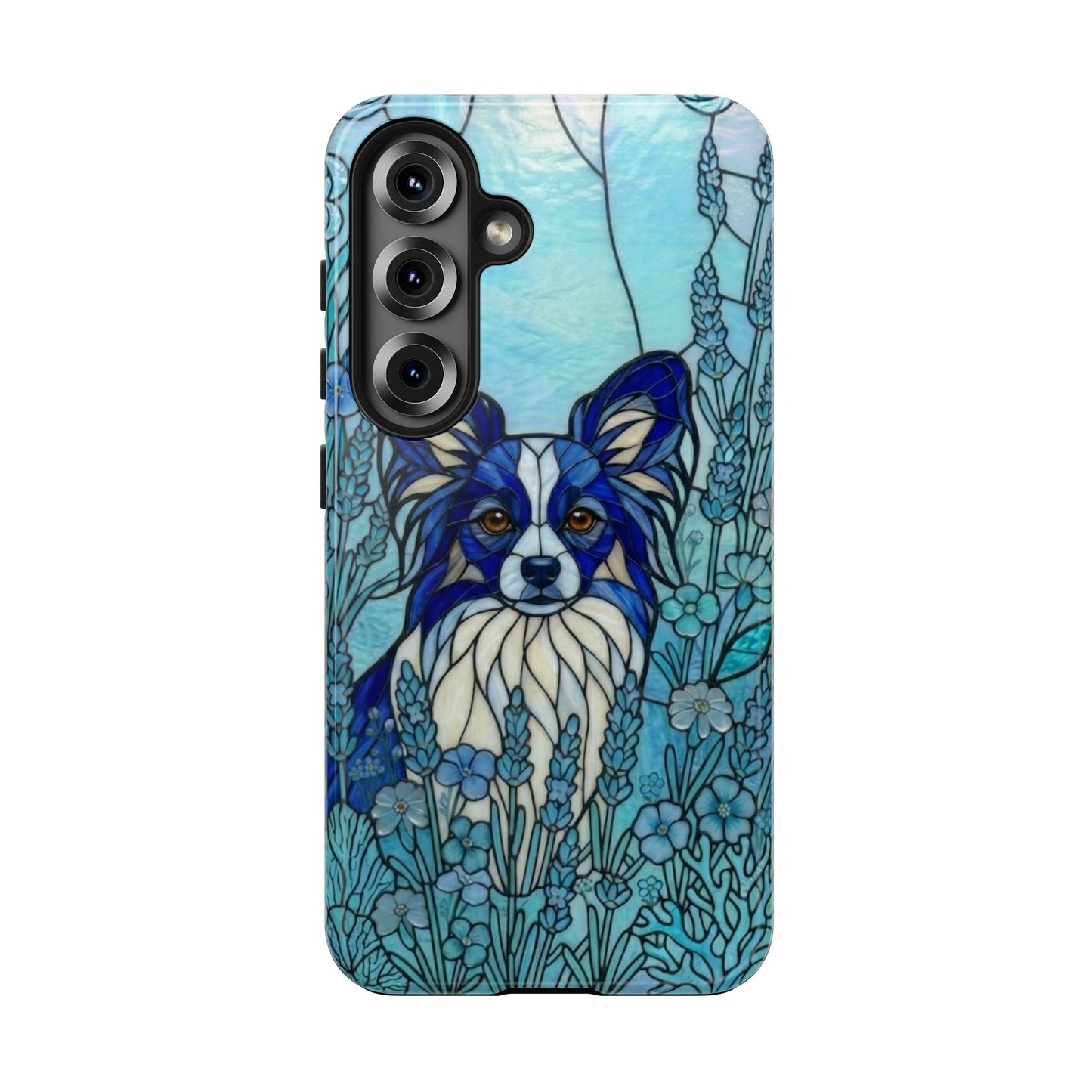 Papillon Stained Glass Style Tough Case — Ocean Blue Theme