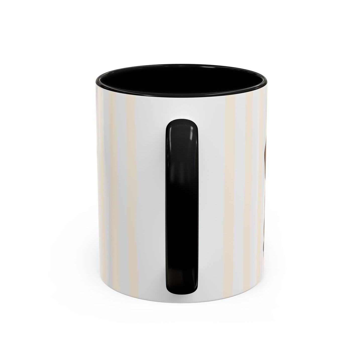 Cute Light Beige Striped Dachshund Ceramic Cup