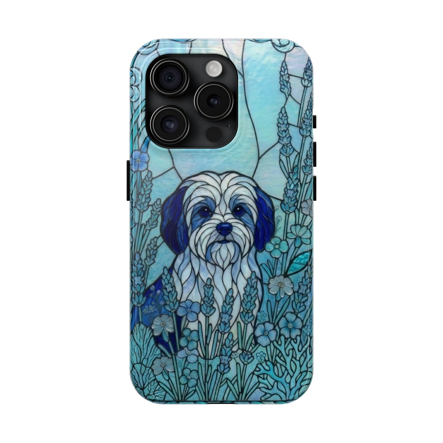 Maltese Stained Glass Style Tough Case — Ocean Blue Theme