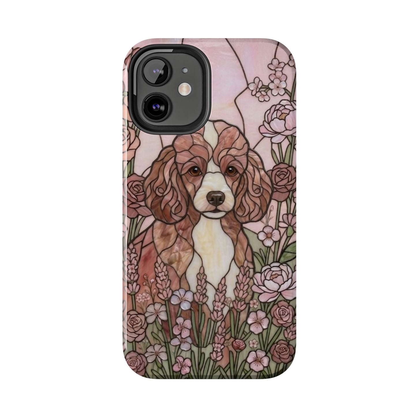 Toy Poodle Stained Glass Style Tough Case — Rose Garden Theme