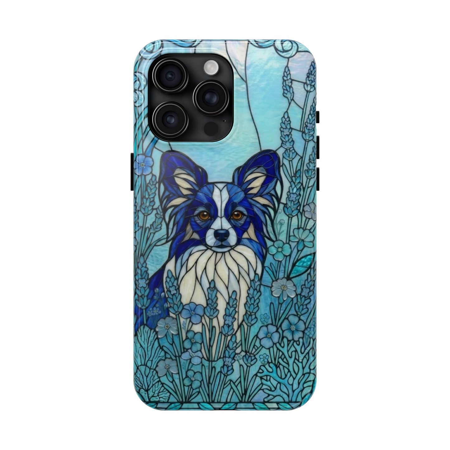 Papillon Stained Glass Style Tough Case — Ocean Blue Theme