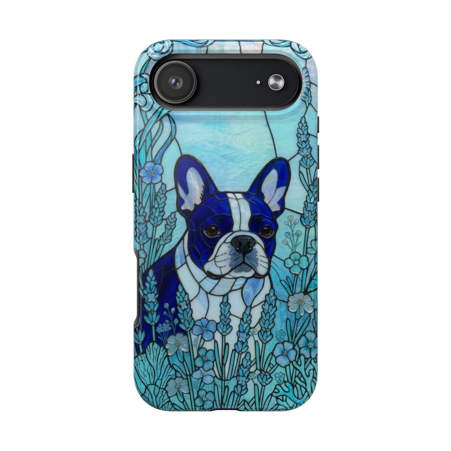 Frenchie Stained Glass Style Tough Case — Ocean Theme