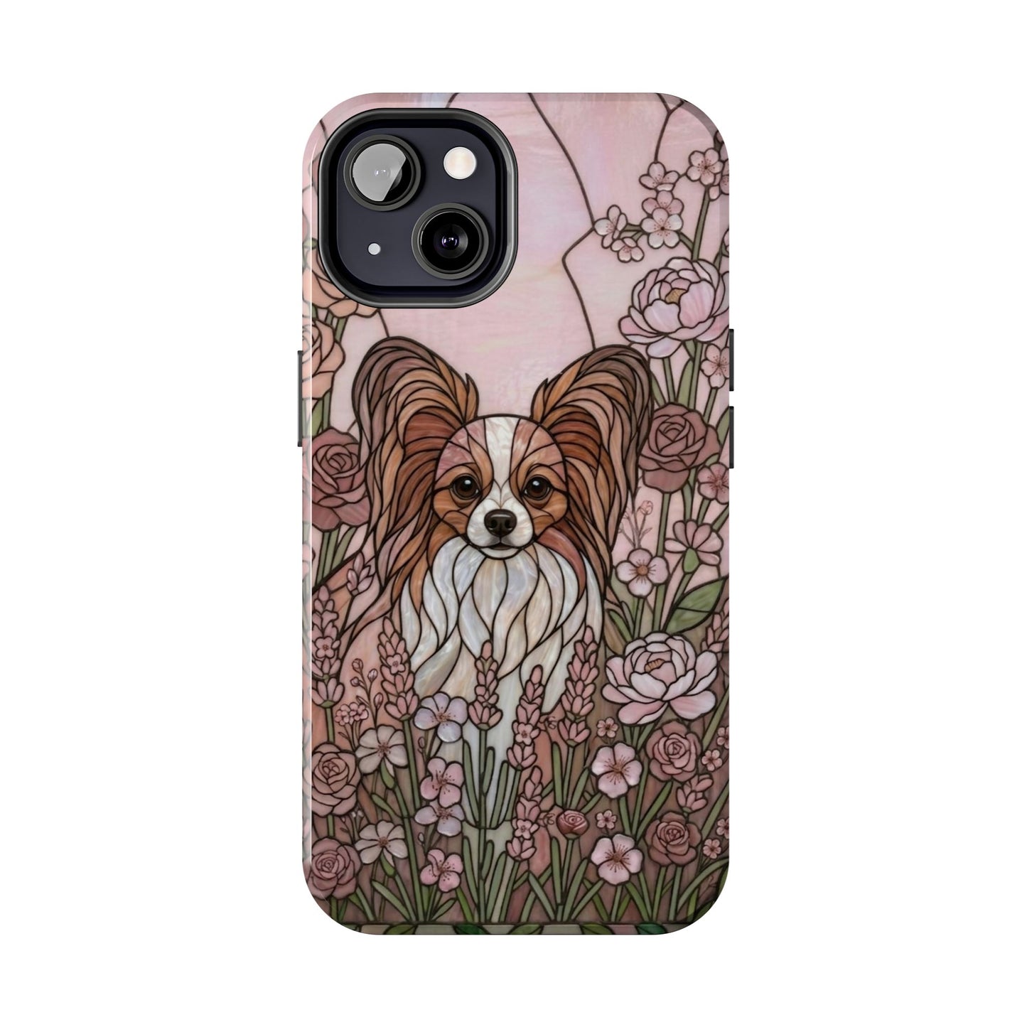 Papillon Stained Glass Style Tough Case — Rose Garden Theme