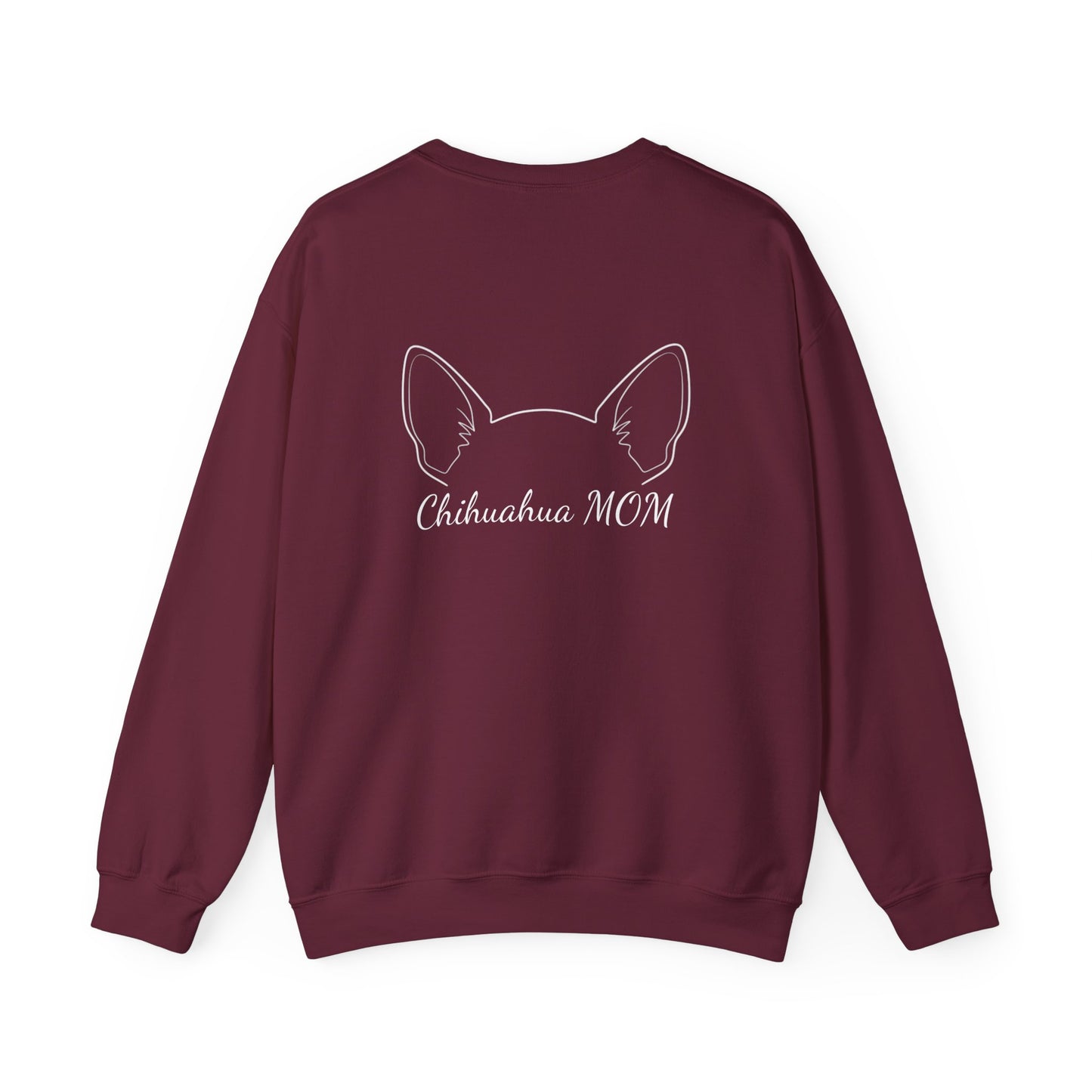 "Chihuahua MOM" Premium Sweatshirt – Minimal Outline Gift for Dog Lovers