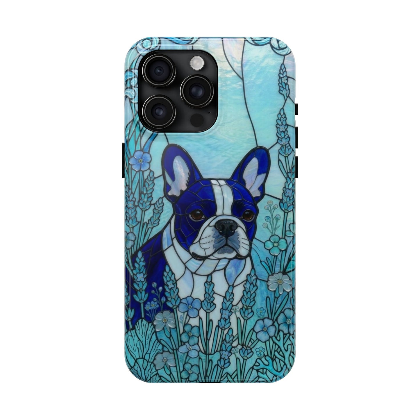 Frenchie Stained Glass Style Tough Case — Ocean Theme