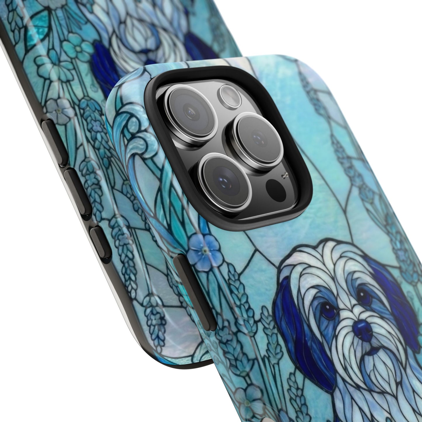 Maltese Stained Glass Style Tough Case — Ocean Blue Theme