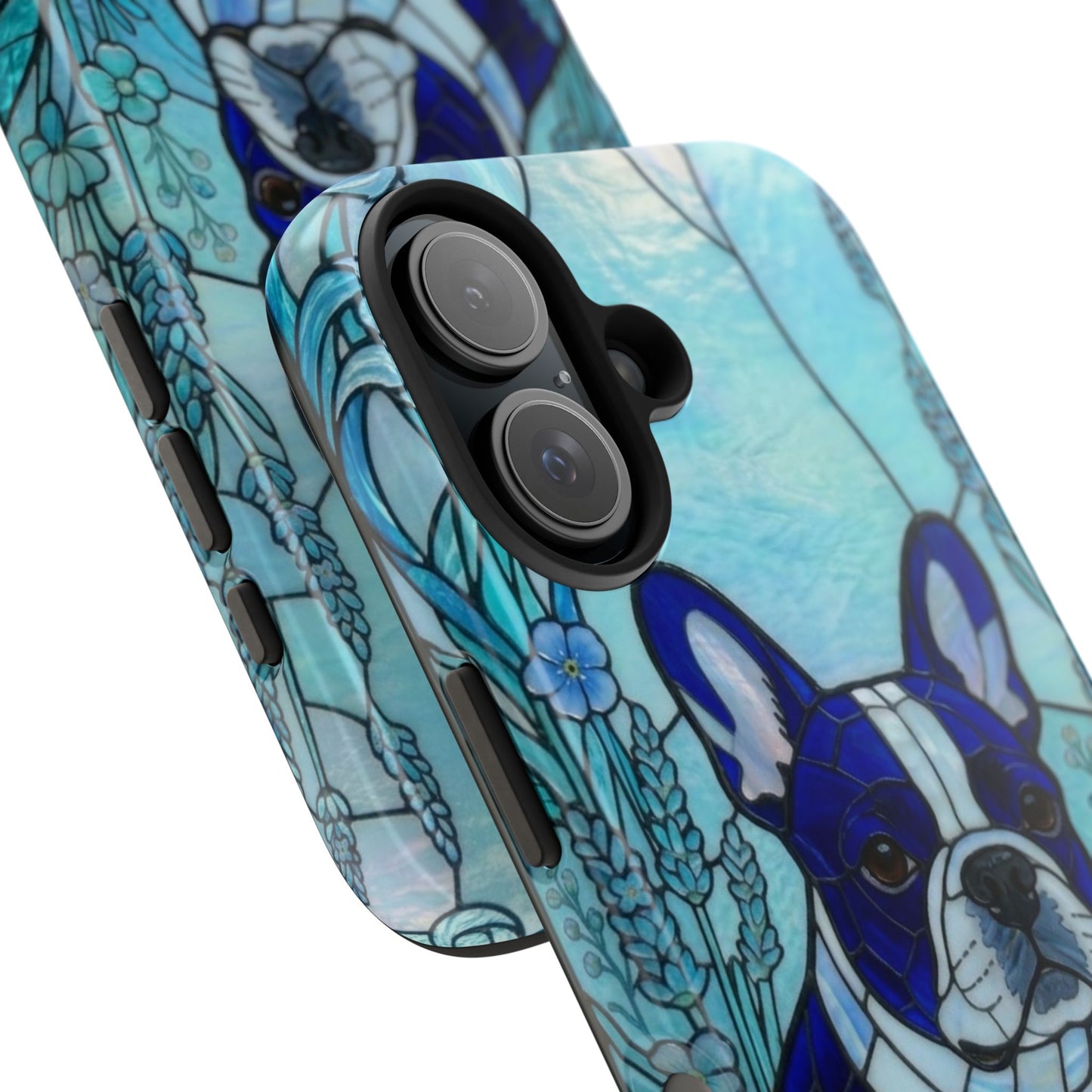 Frenchie Stained Glass Style Tough Case — Ocean Theme