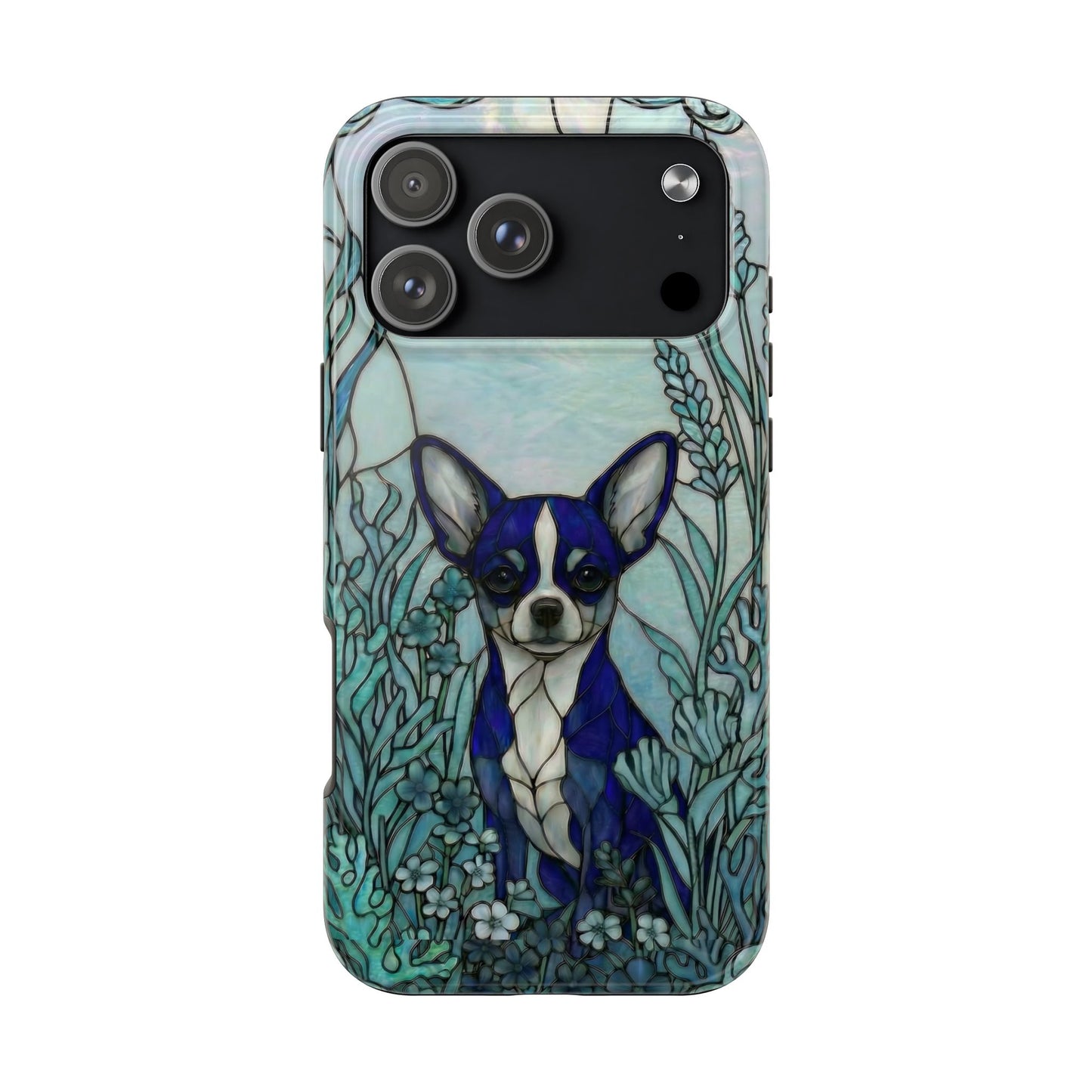 Chihuahua Stained Glass Style Tough Case — Alert & True Theme