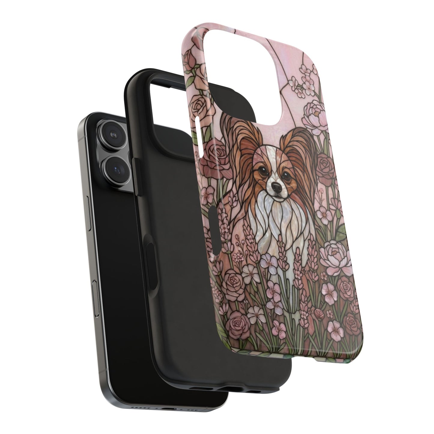 Papillon Stained Glass Style Tough Case — Rose Garden Theme
