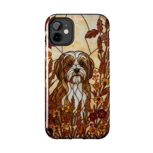 Maltese Stained Glass Style Tough Case — Autumn Warmth Theme