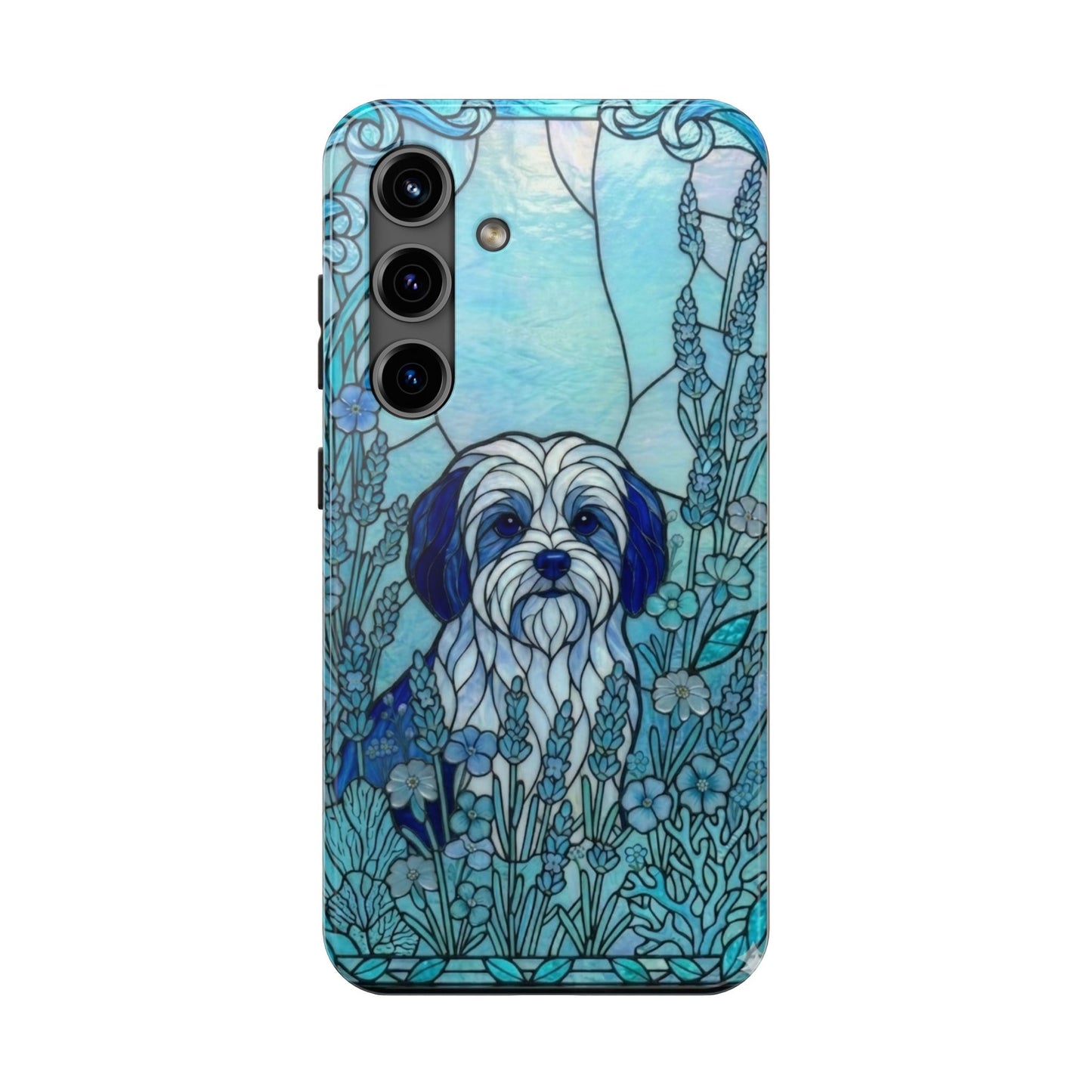Maltese Stained Glass Style Tough Case — Ocean Blue Theme