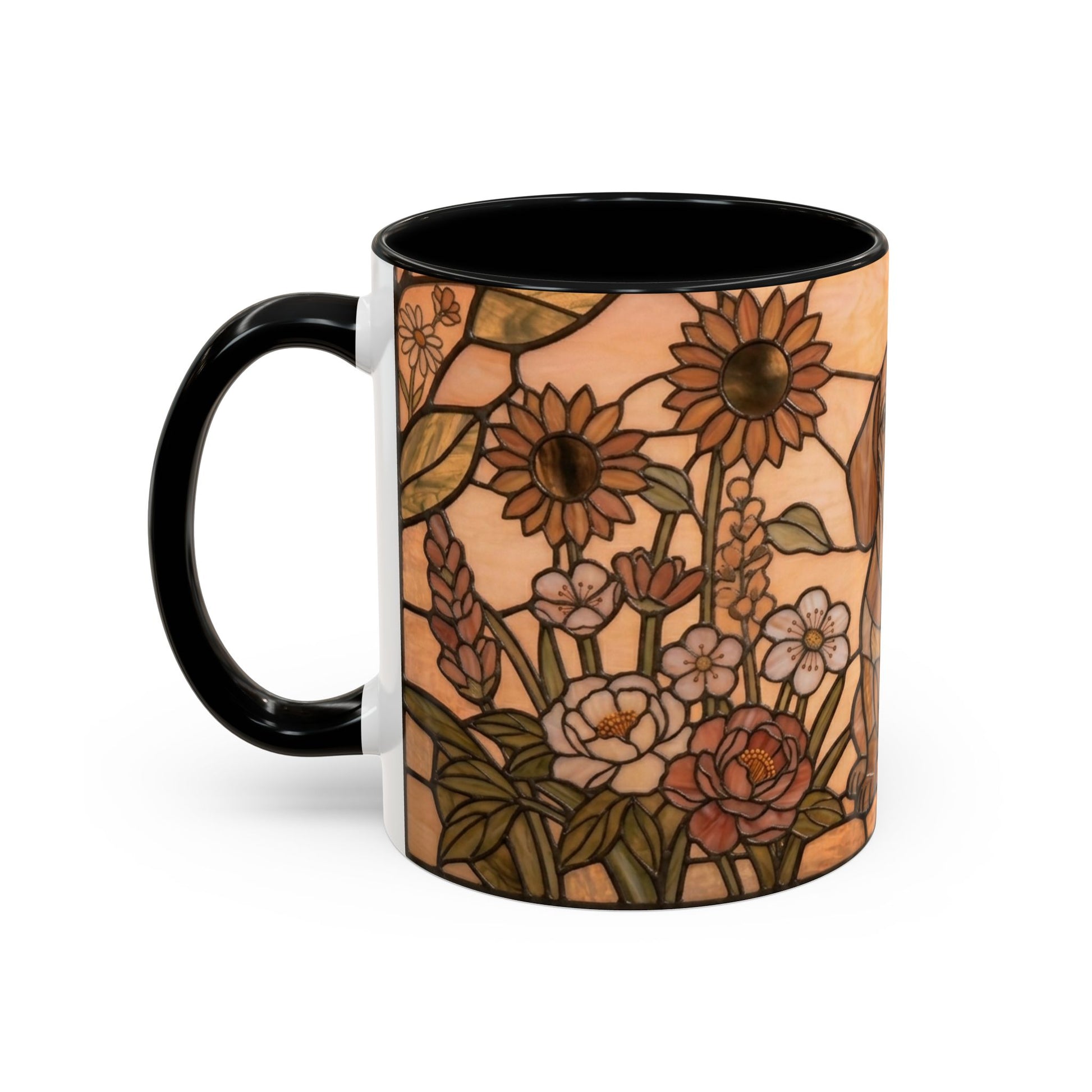 Mug with floral design on a white background
