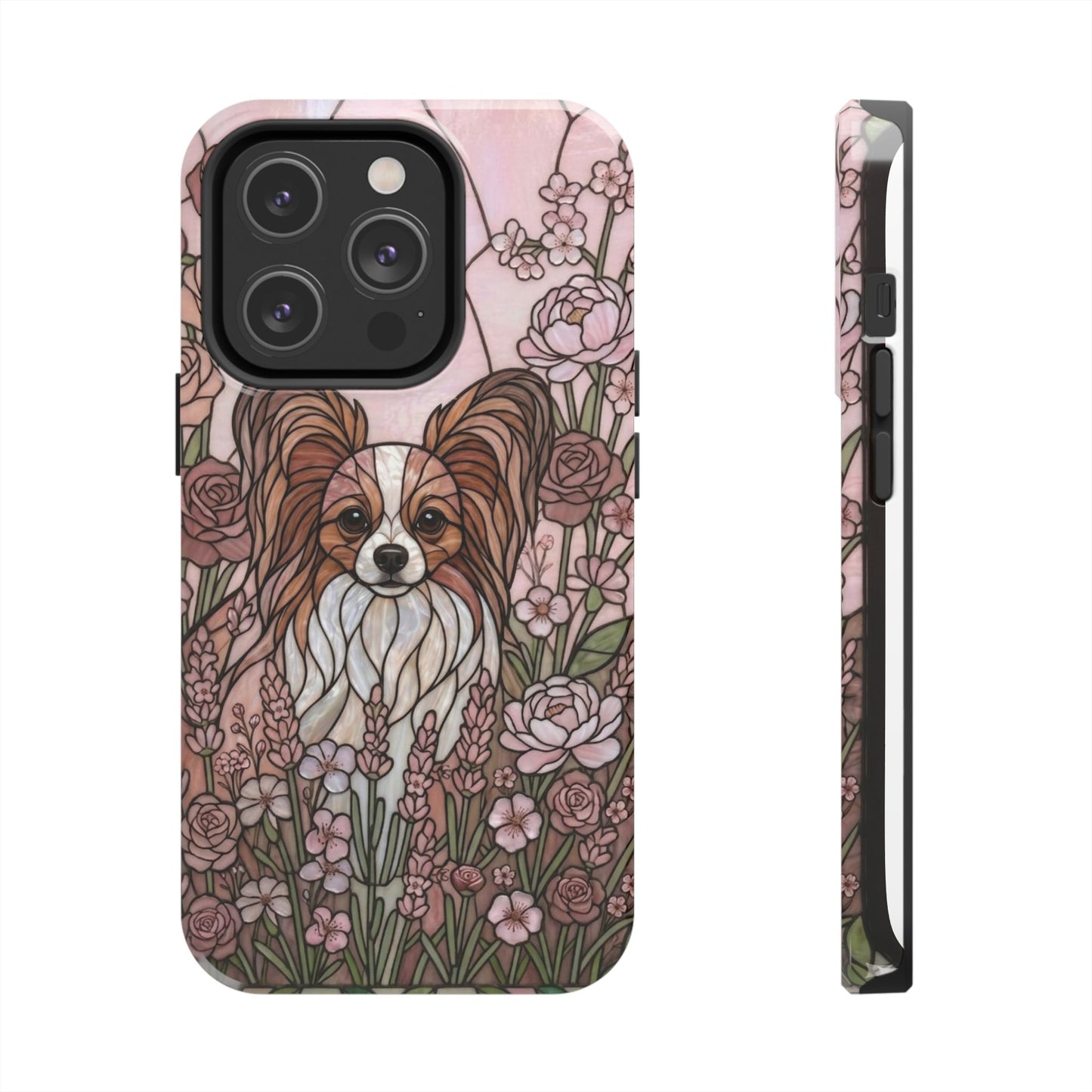 Papillon Stained Glass Style Tough Case — Rose Garden Theme