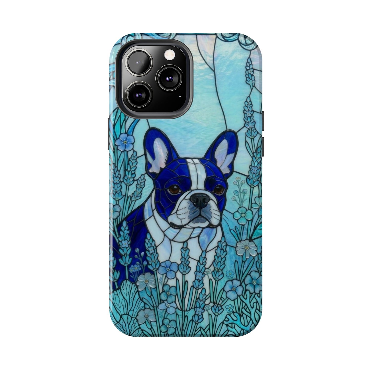 Frenchie Stained Glass Style Tough Case — Ocean Theme