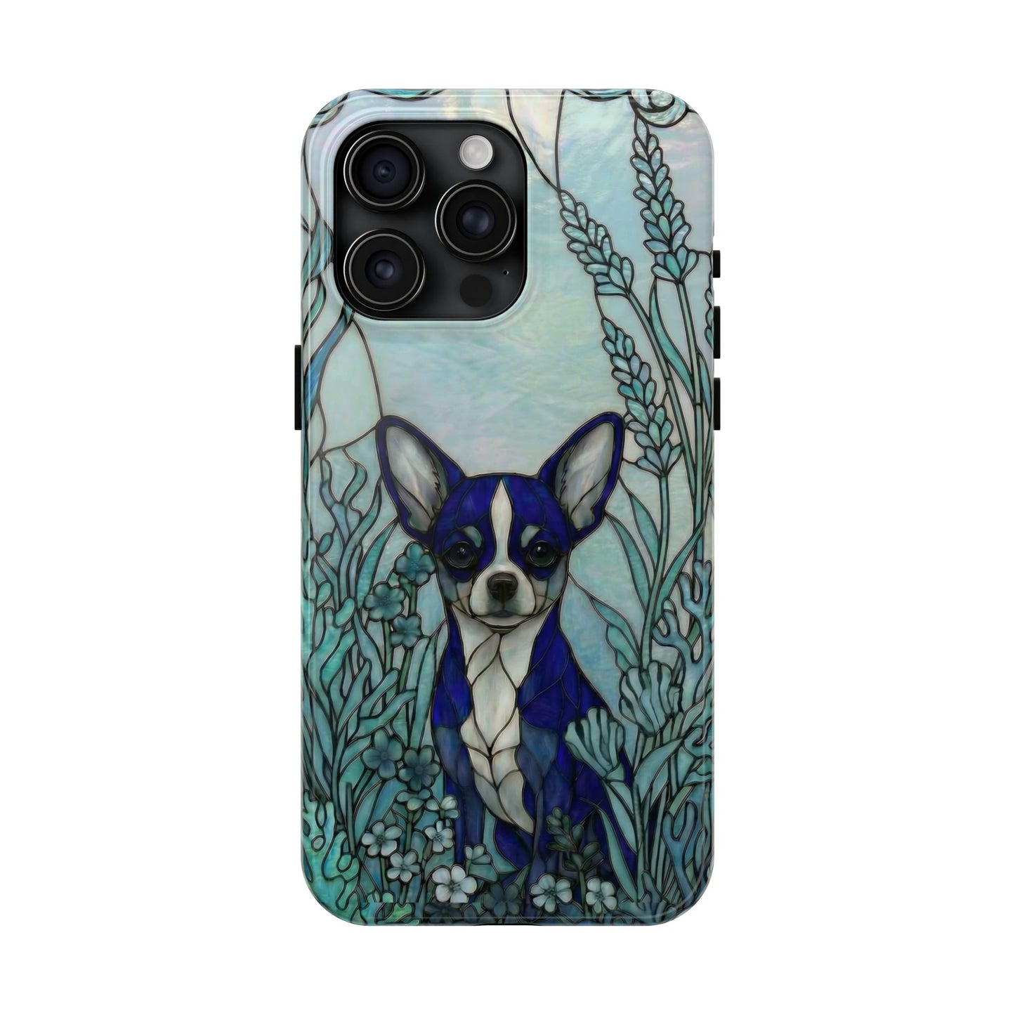 Chihuahua Stained Glass Style Tough Case — Alert & True Theme