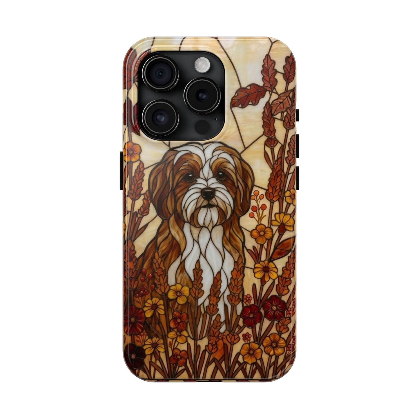 Maltese Stained Glass Style Tough Case — Autumn Warmth Theme