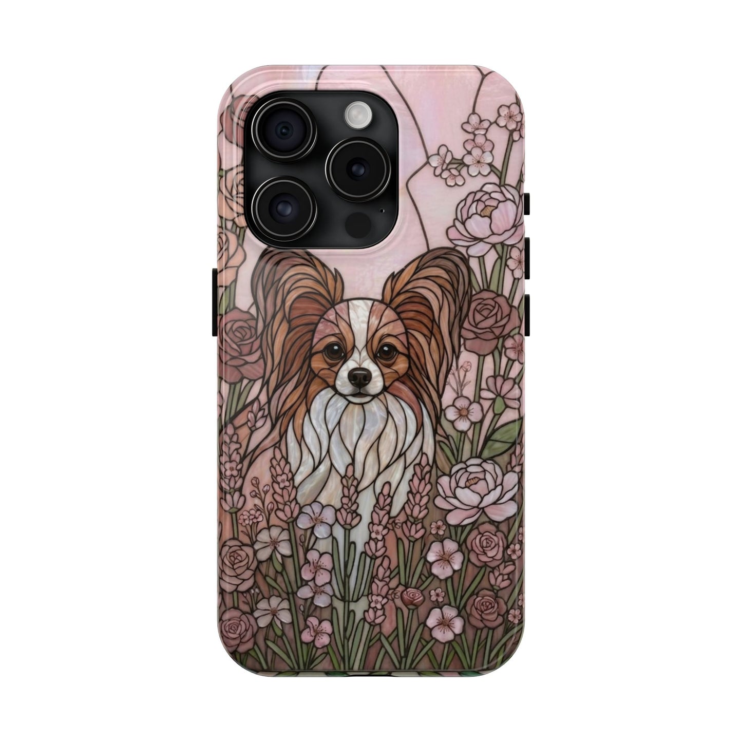 Papillon Stained Glass Style Tough Case — Rose Garden Theme