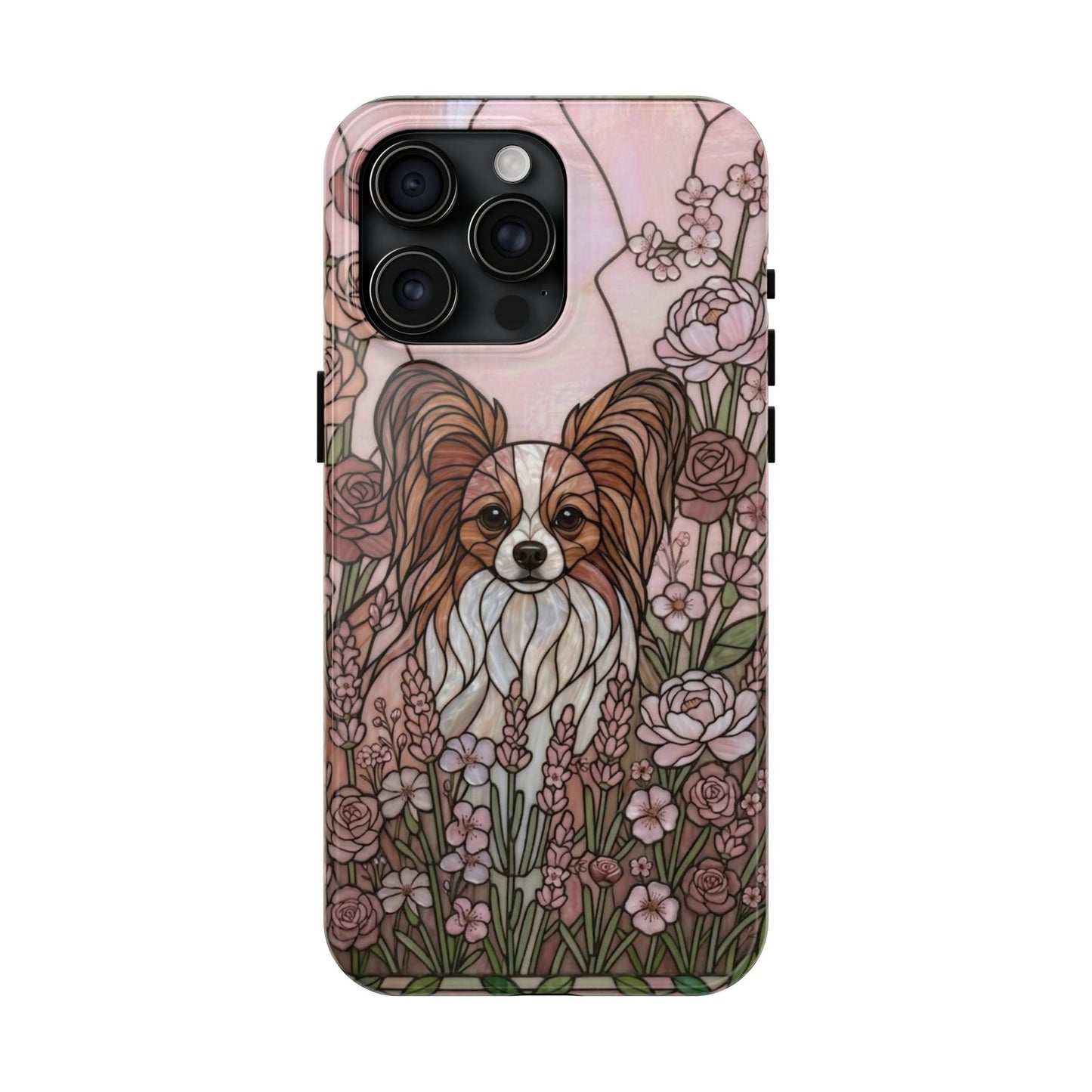 Papillon Stained Glass Style Tough Case — Rose Garden Theme