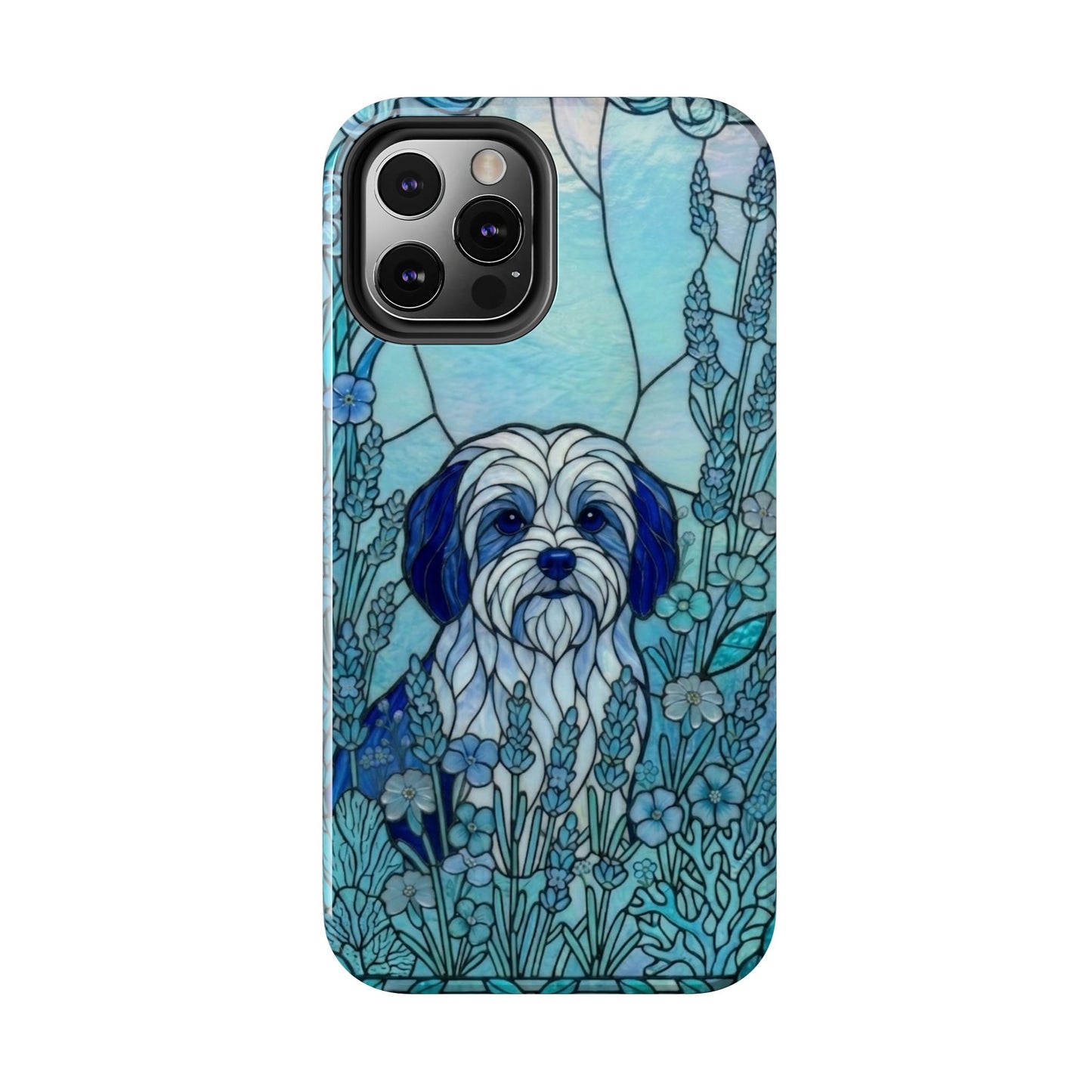 Maltese Stained Glass Style Tough Case — Ocean Blue Theme