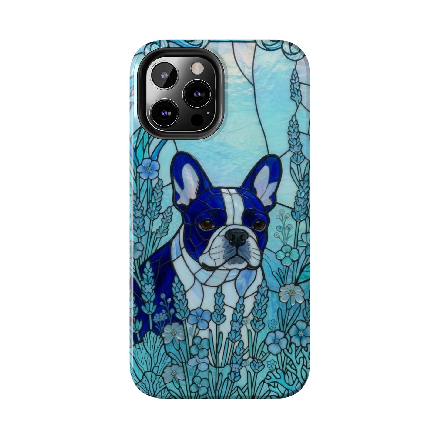 Frenchie Stained Glass Style Tough Case — Ocean Theme