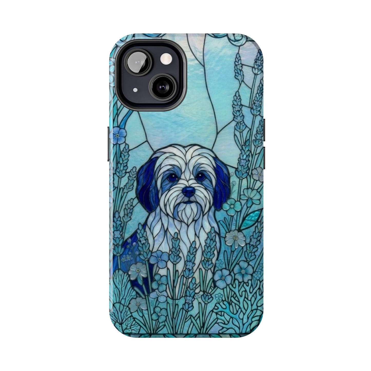 Maltese Stained Glass Style Tough Case — Ocean Blue Theme