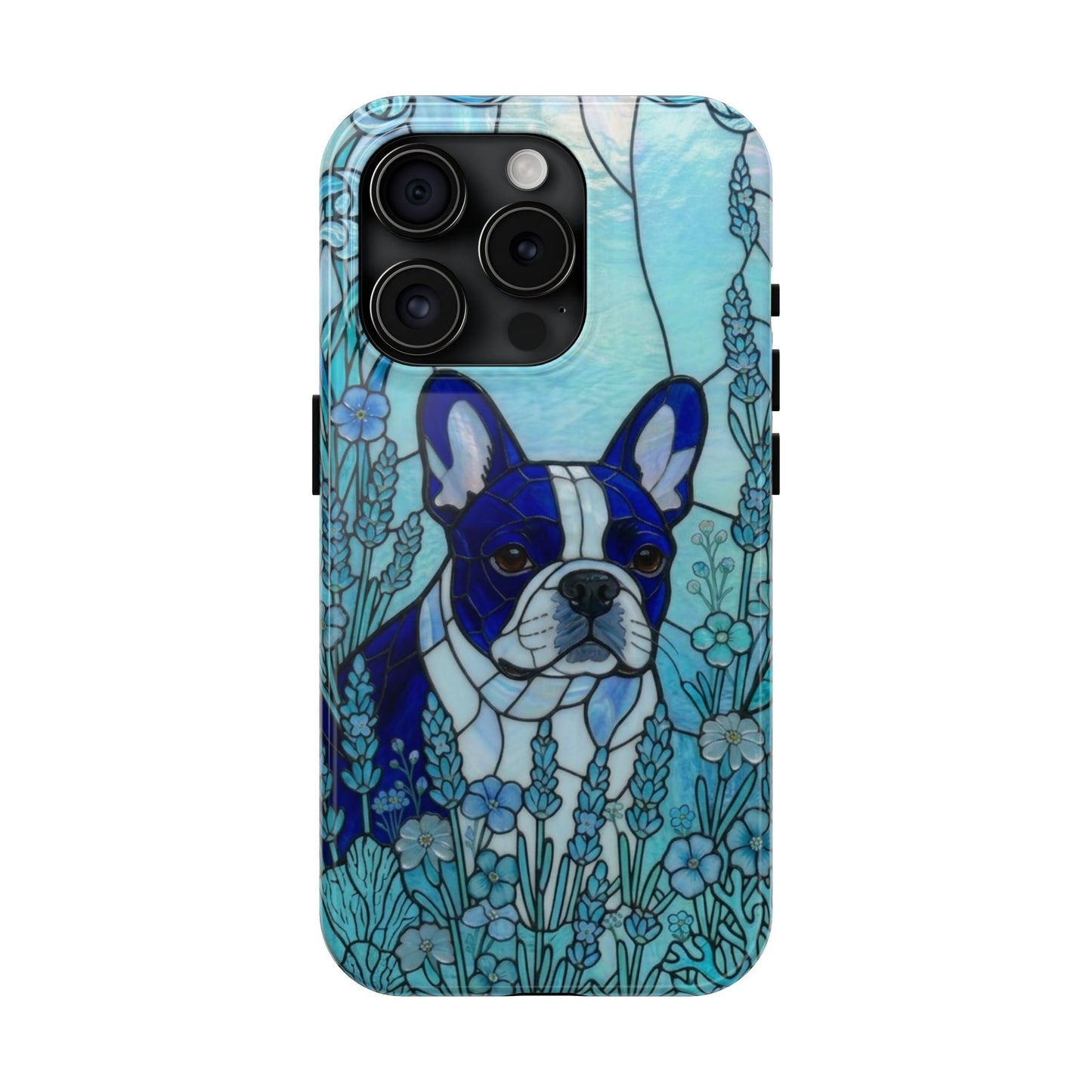 Frenchie Stained Glass Style Tough Case — Ocean Theme