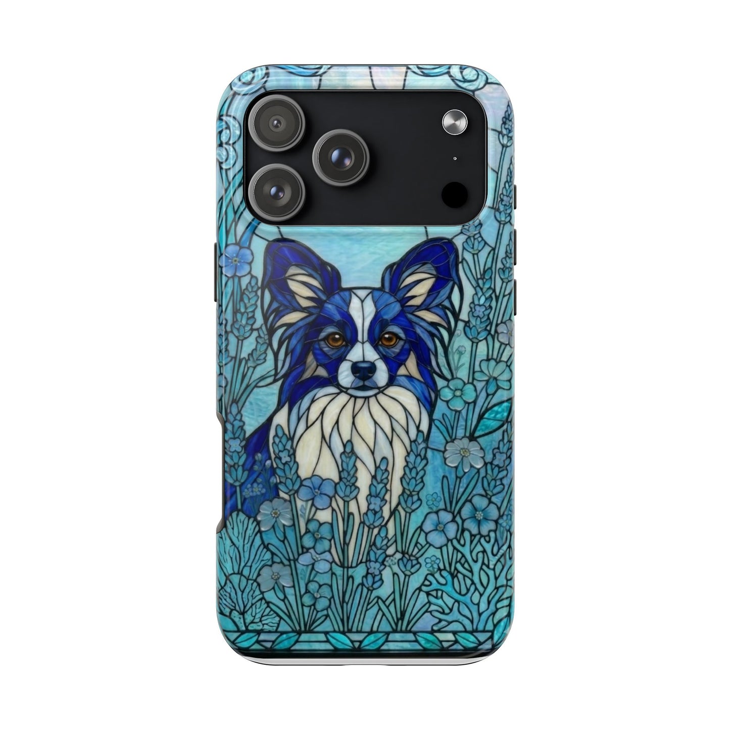 Papillon Stained Glass Style Tough Case — Ocean Blue Theme