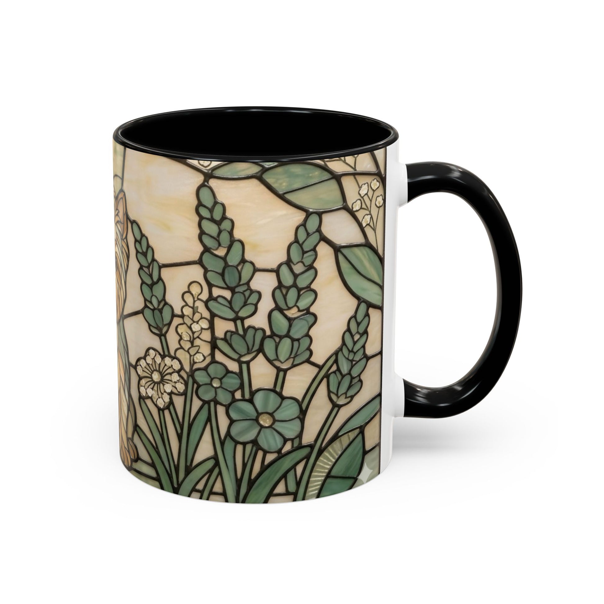 Mug with floral design on a white background