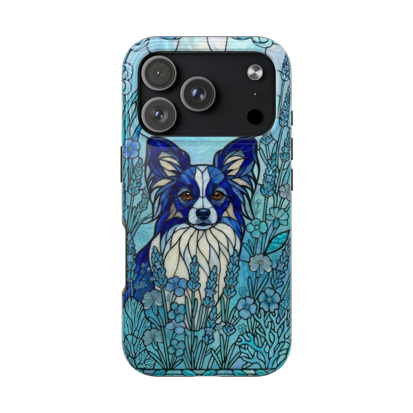 Papillon Stained Glass Style Tough Case — Ocean Blue Theme