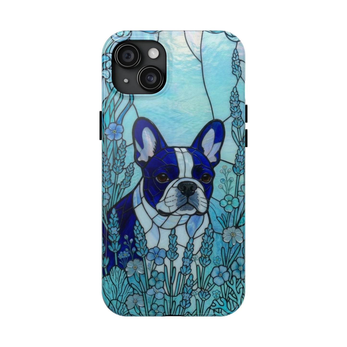 Frenchie Stained Glass Style Tough Case — Ocean Theme