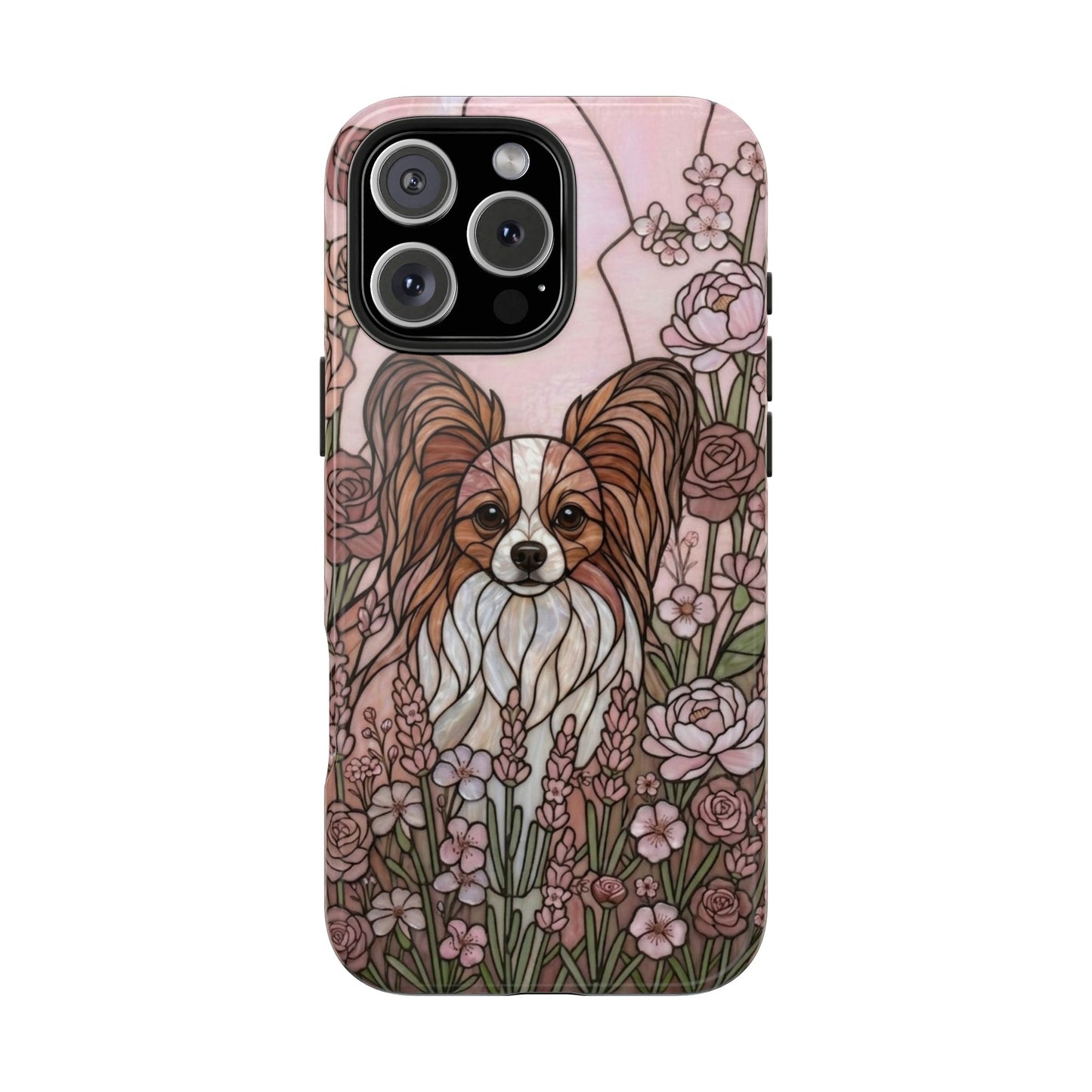 Papillon Stained Glass Style Tough Case — Rose Garden Theme