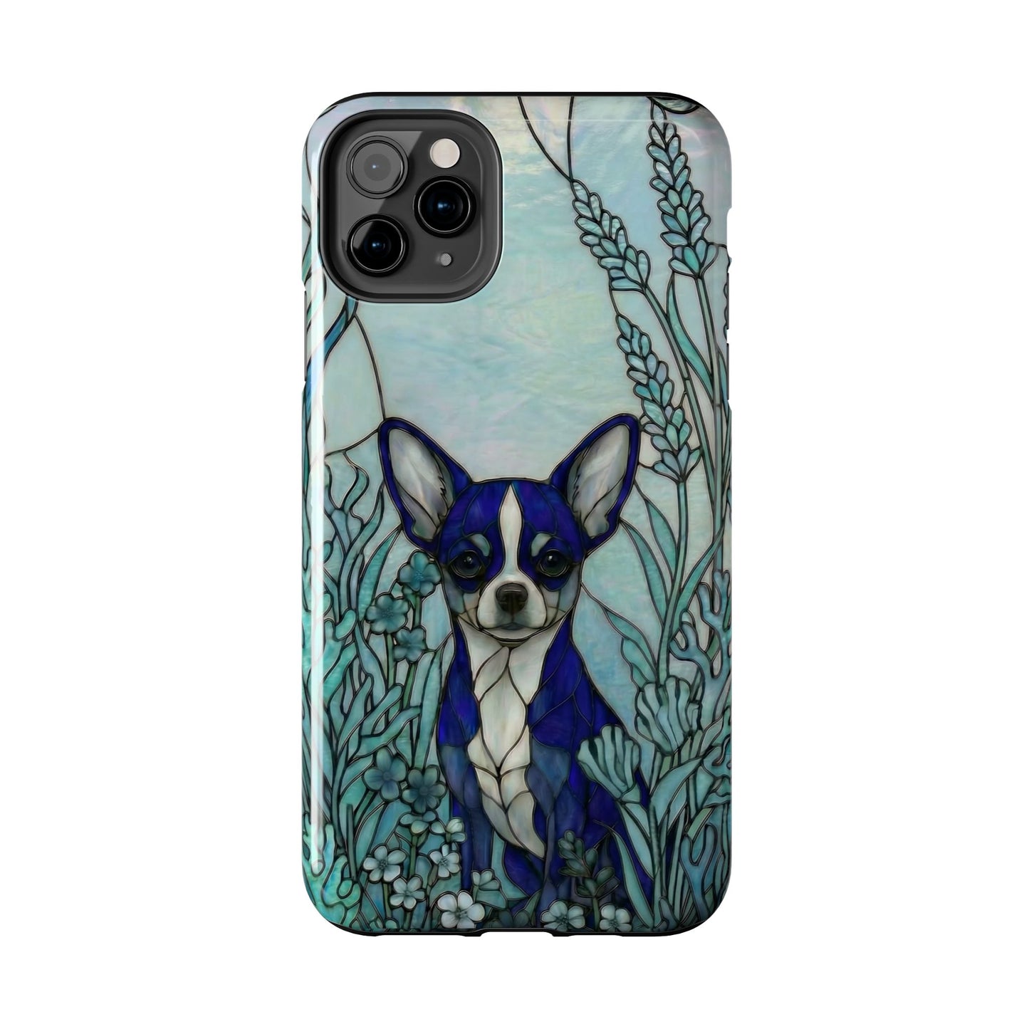 Chihuahua Stained Glass Style Tough Case — Alert & True Theme