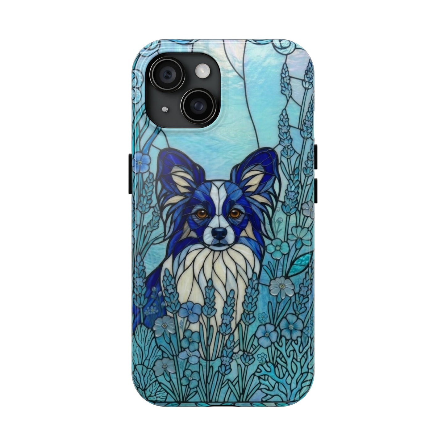 Papillon Stained Glass Style Tough Case — Ocean Blue Theme