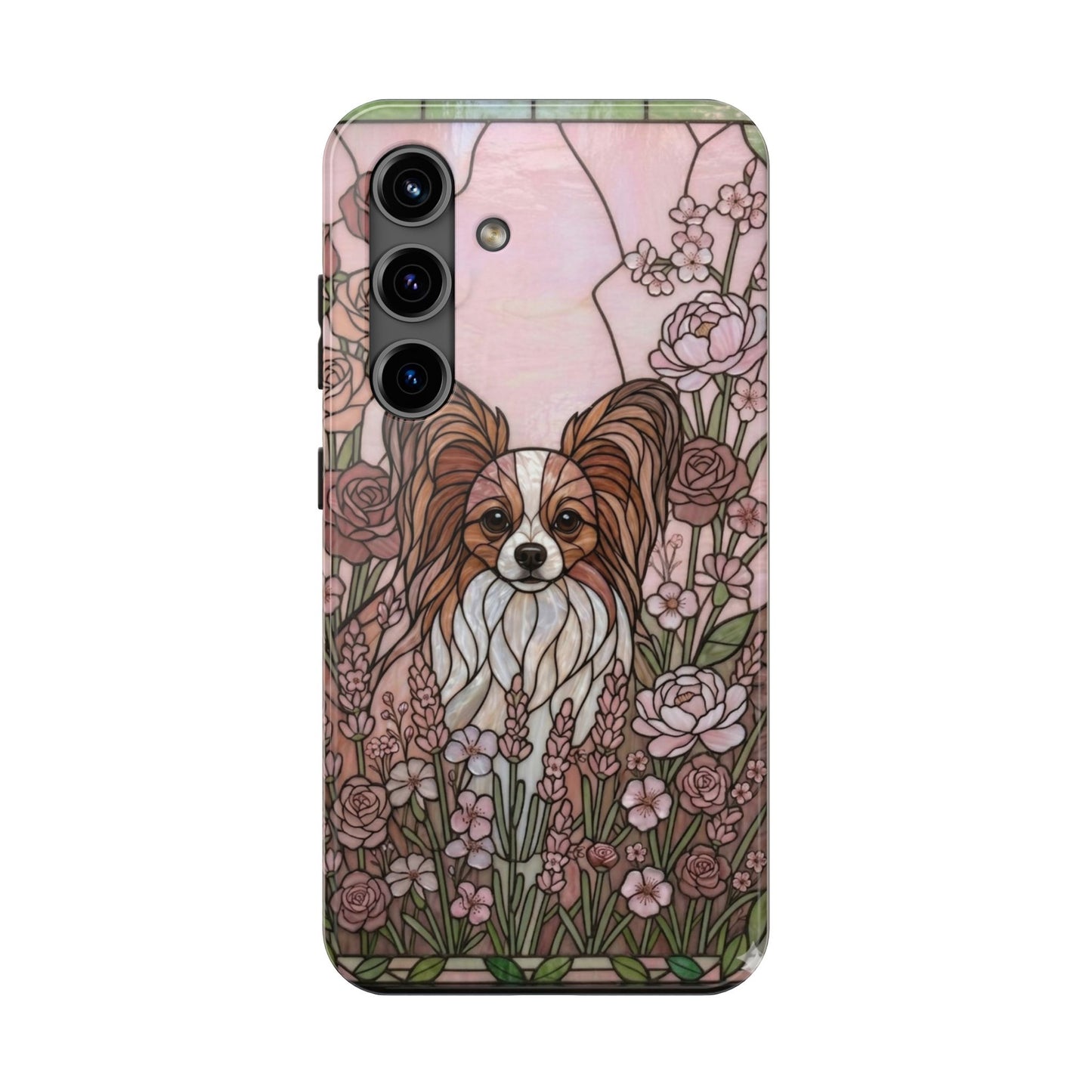 Papillon Stained Glass Style Tough Case — Rose Garden Theme