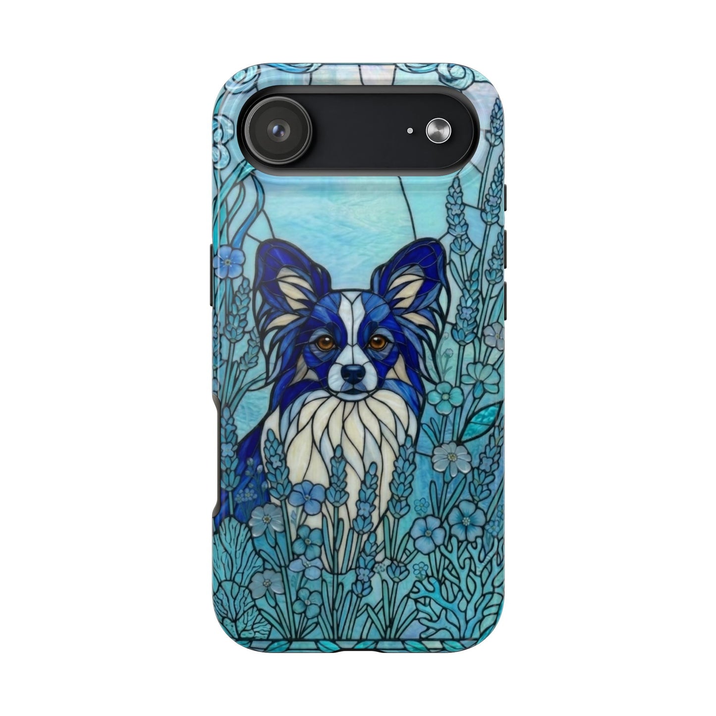 Papillon Stained Glass Style Tough Case — Ocean Blue Theme