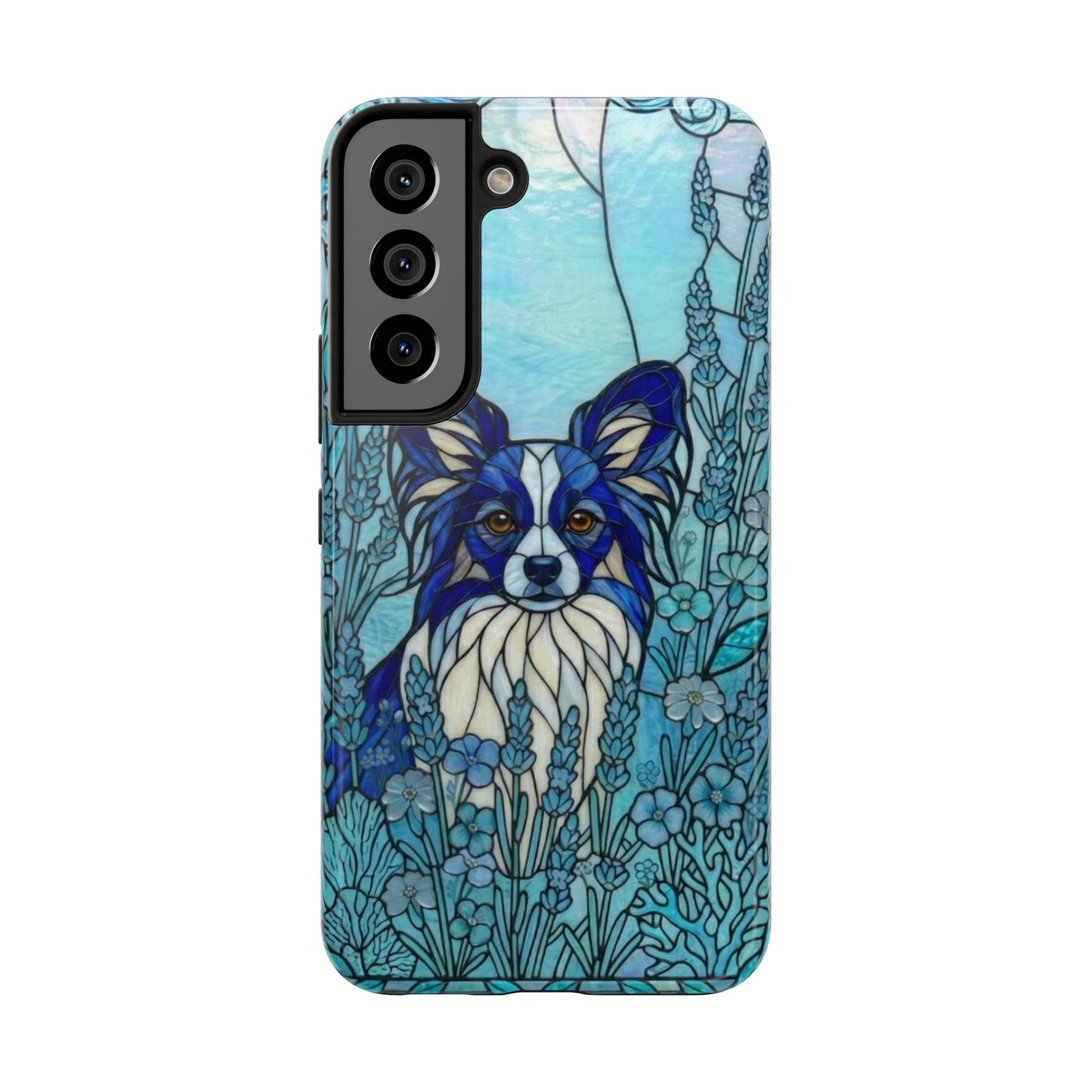 Papillon Stained Glass Style Tough Case — Ocean Blue Theme
