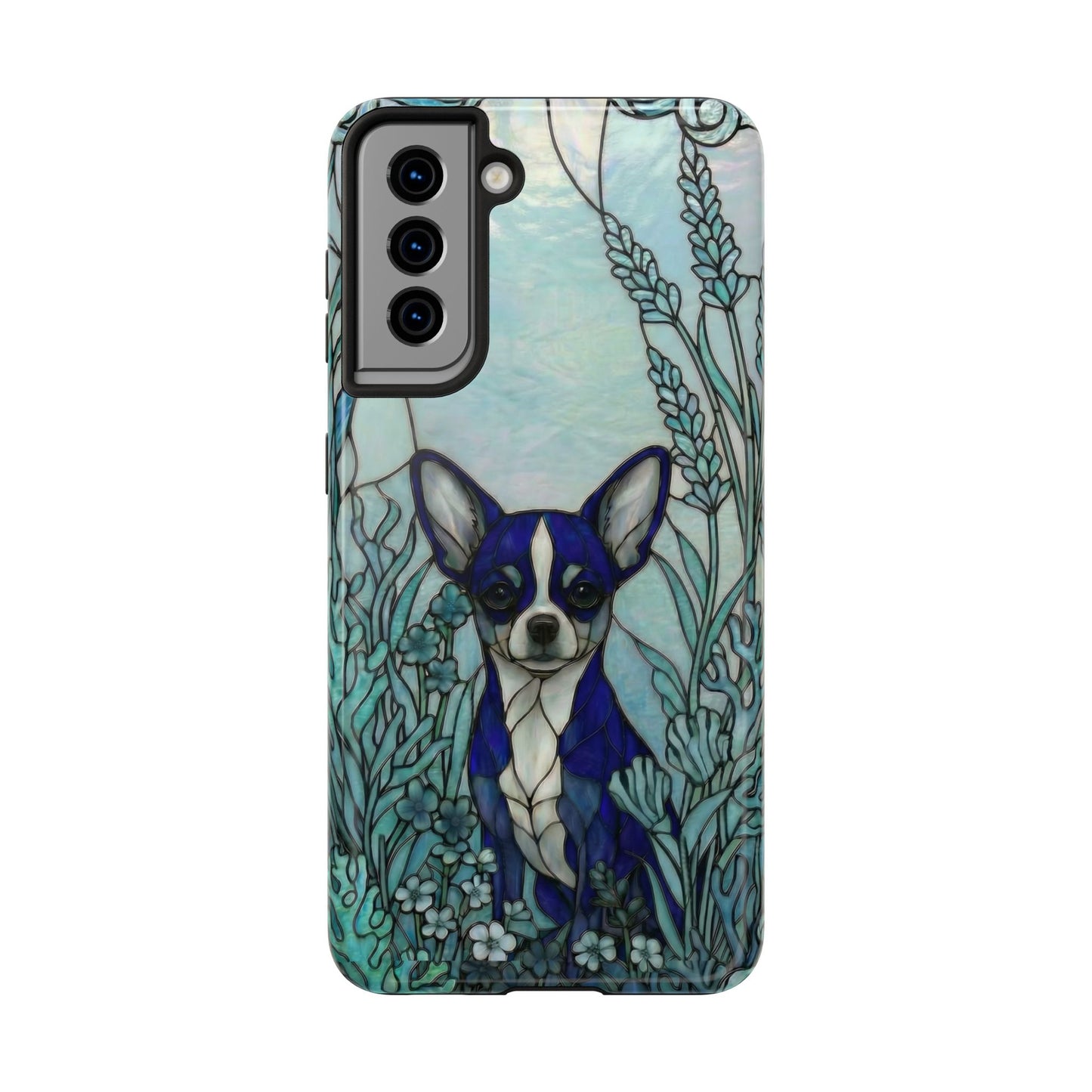 Chihuahua Stained Glass Style Tough Case — Alert & True Theme