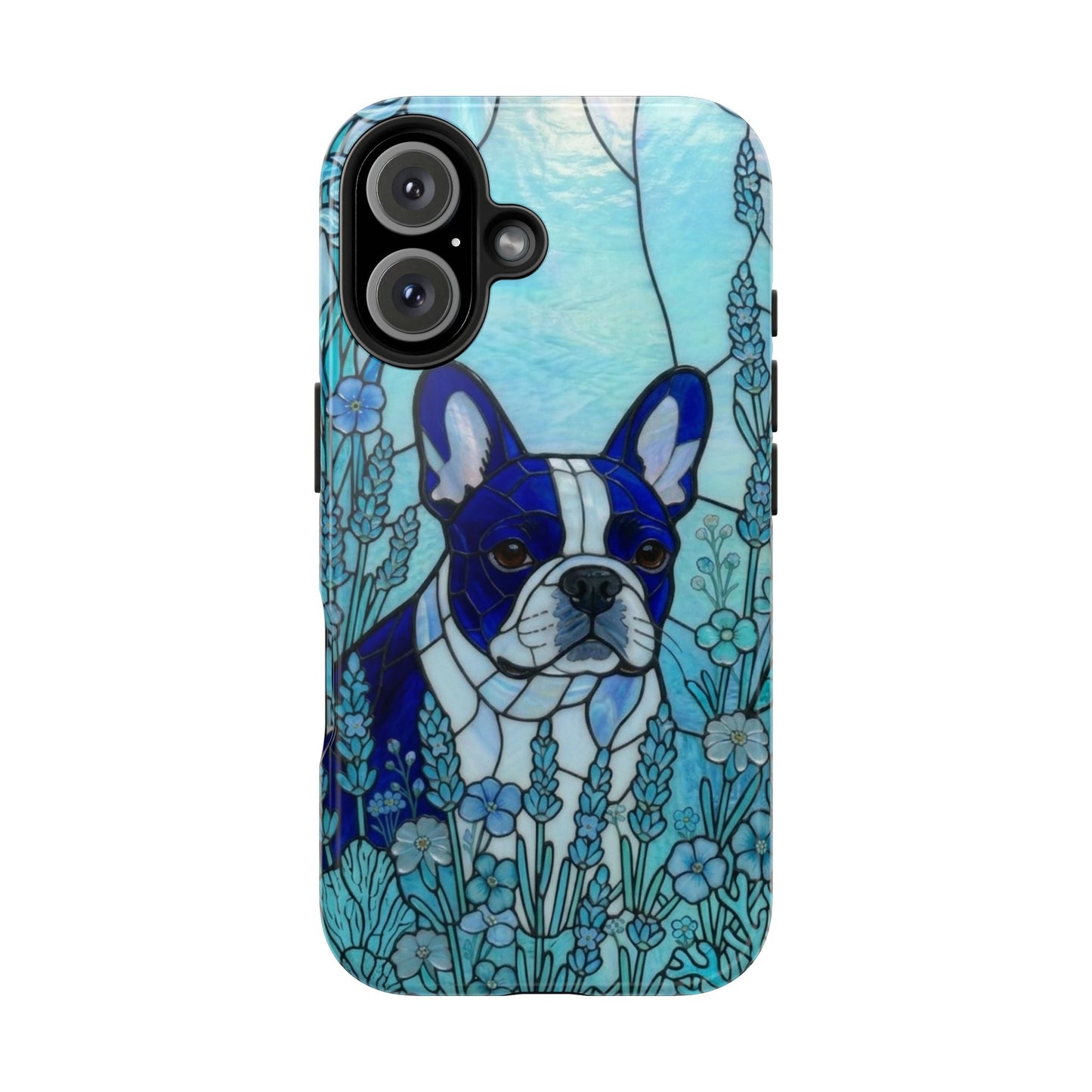 Frenchie Stained Glass Style Tough Case — Ocean Theme