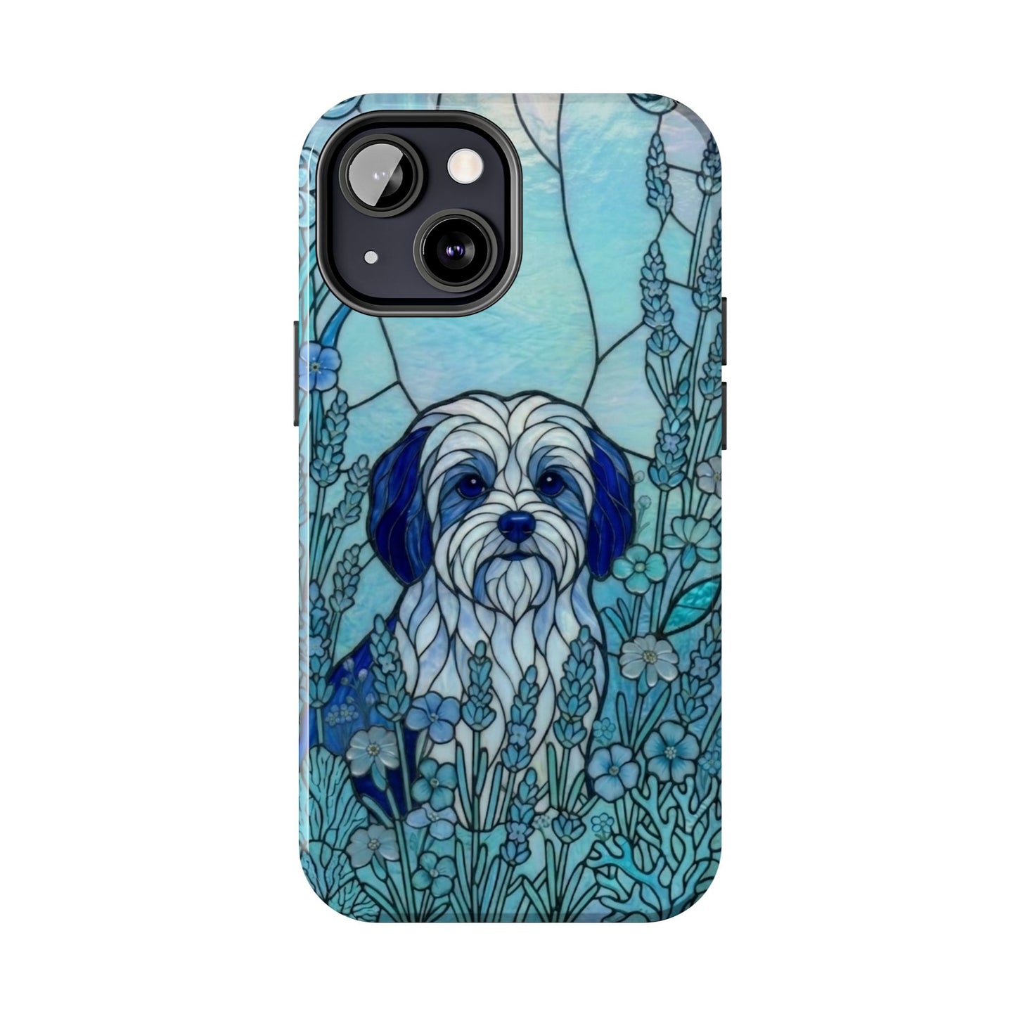 Maltese Stained Glass Style Tough Case — Ocean Blue Theme