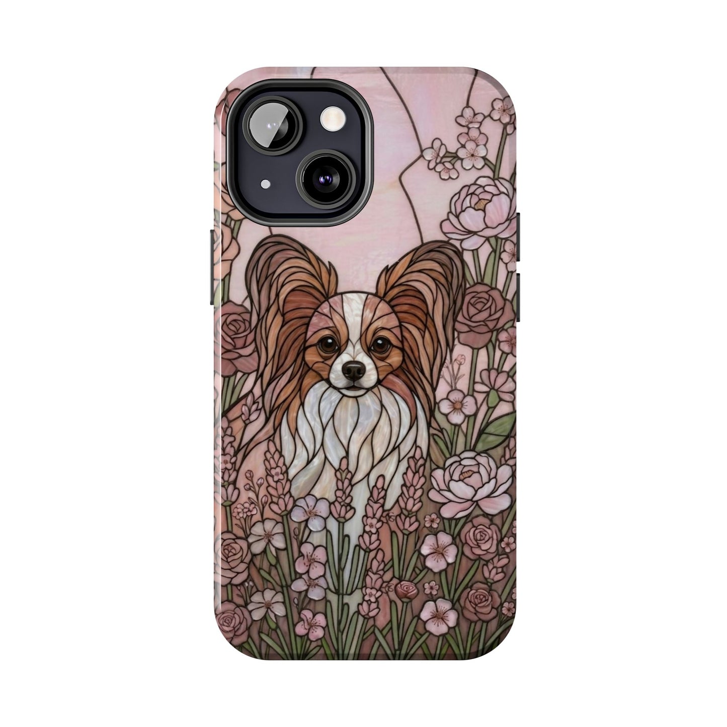 Papillon Stained Glass Style Tough Case — Rose Garden Theme