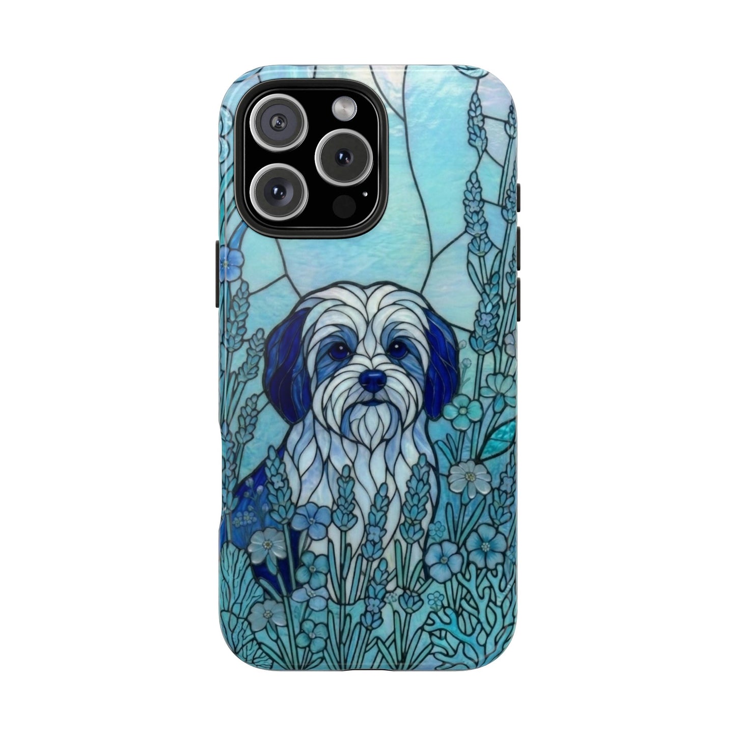 Maltese Stained Glass Style Tough Case — Ocean Blue Theme