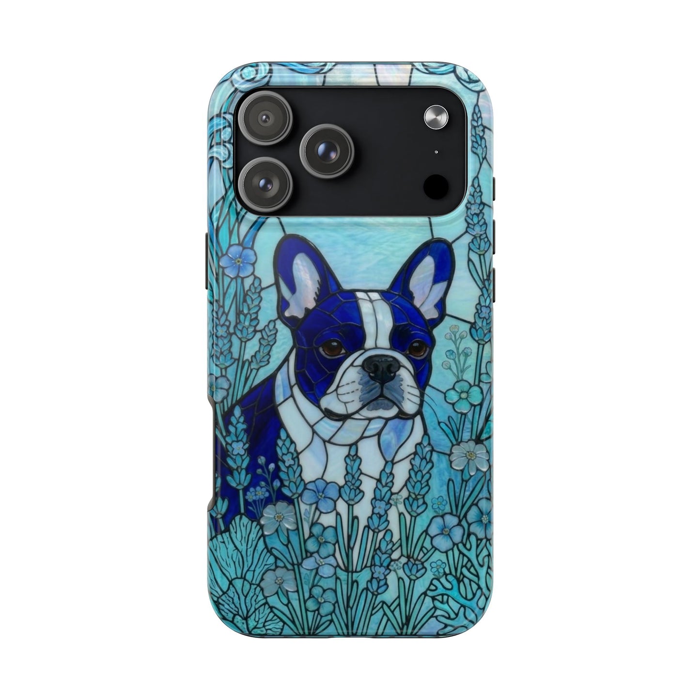 Frenchie Stained Glass Style Tough Case — Ocean Theme