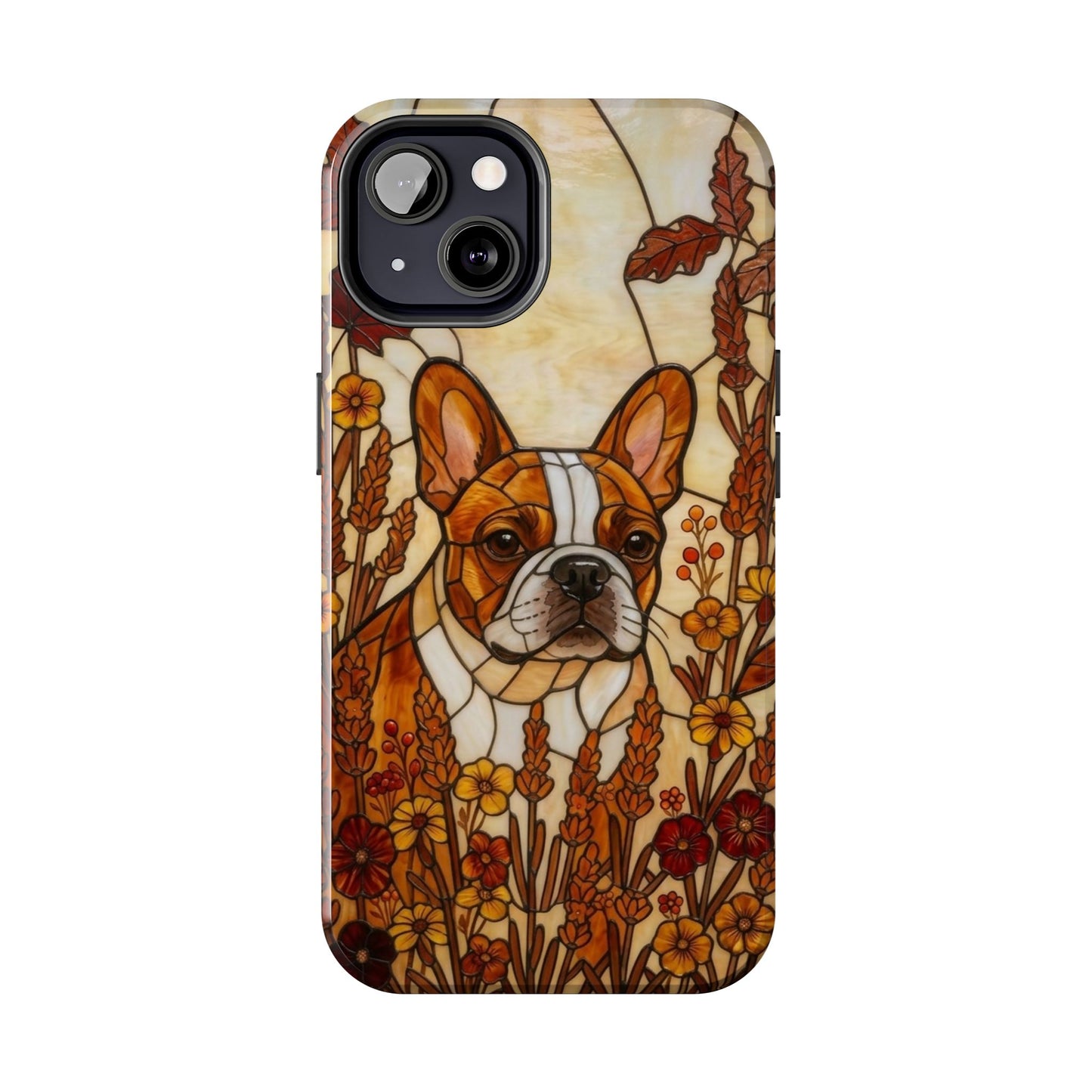Frenchie Stained Glass Style Tough Case — Autumn Warmth Theme