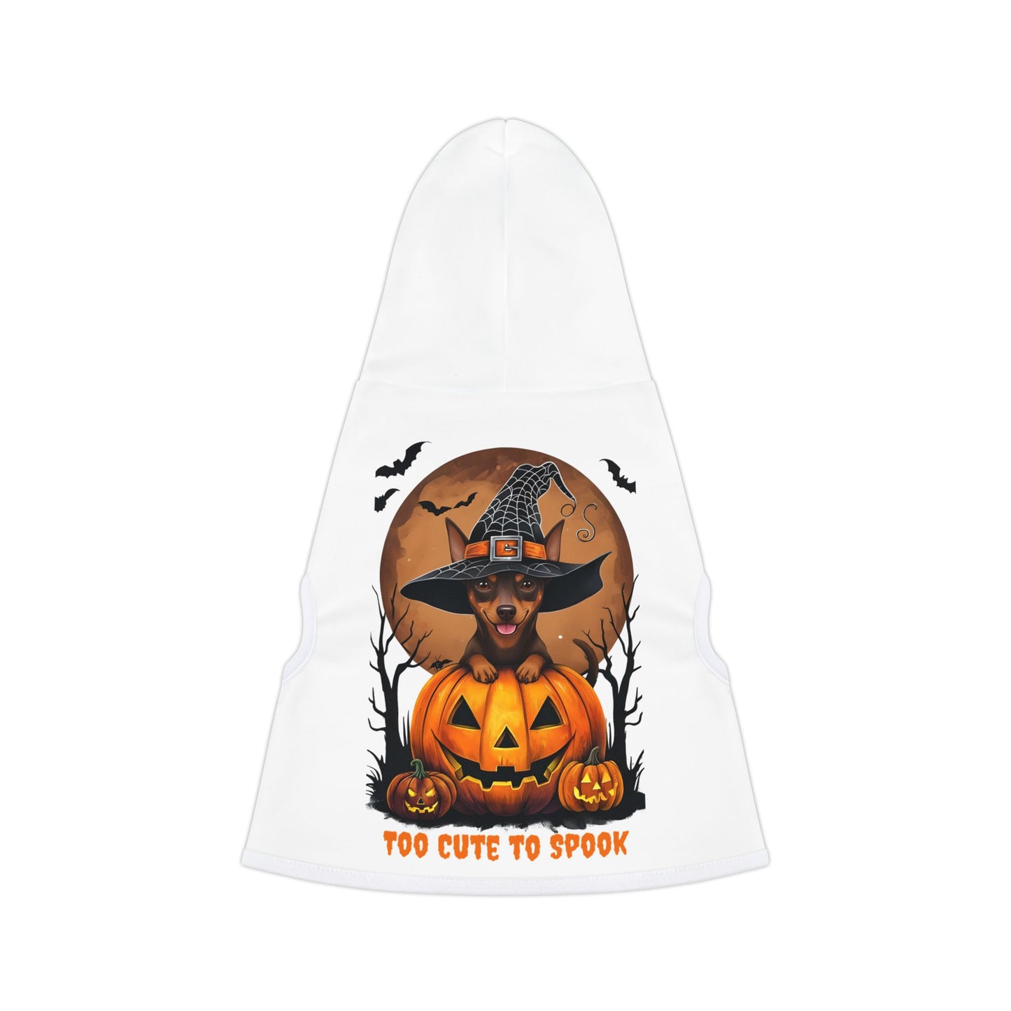 Cute Mini Pinscher White Halloween Dog Hoodie – Too Cute to Spook!
