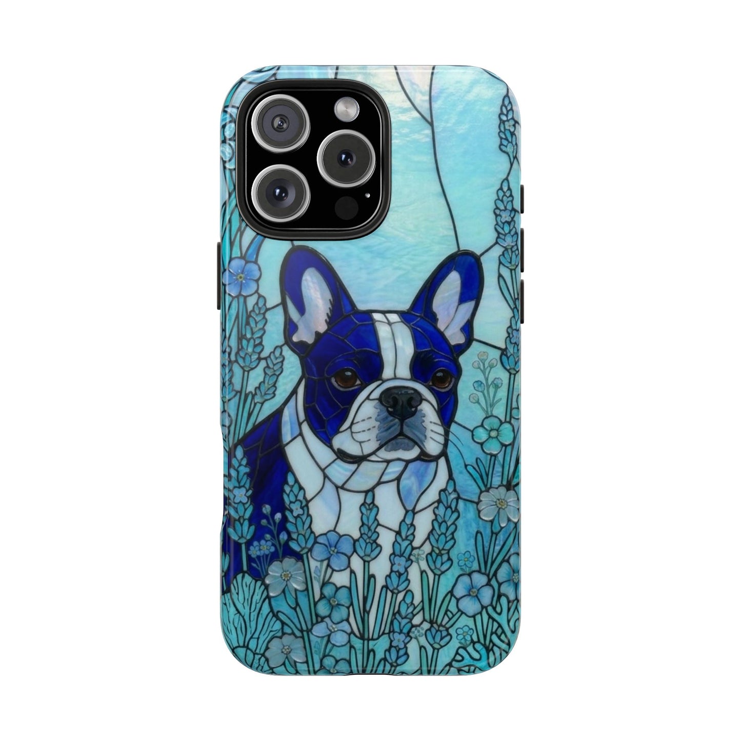 Frenchie Stained Glass Style Tough Case — Ocean Theme
