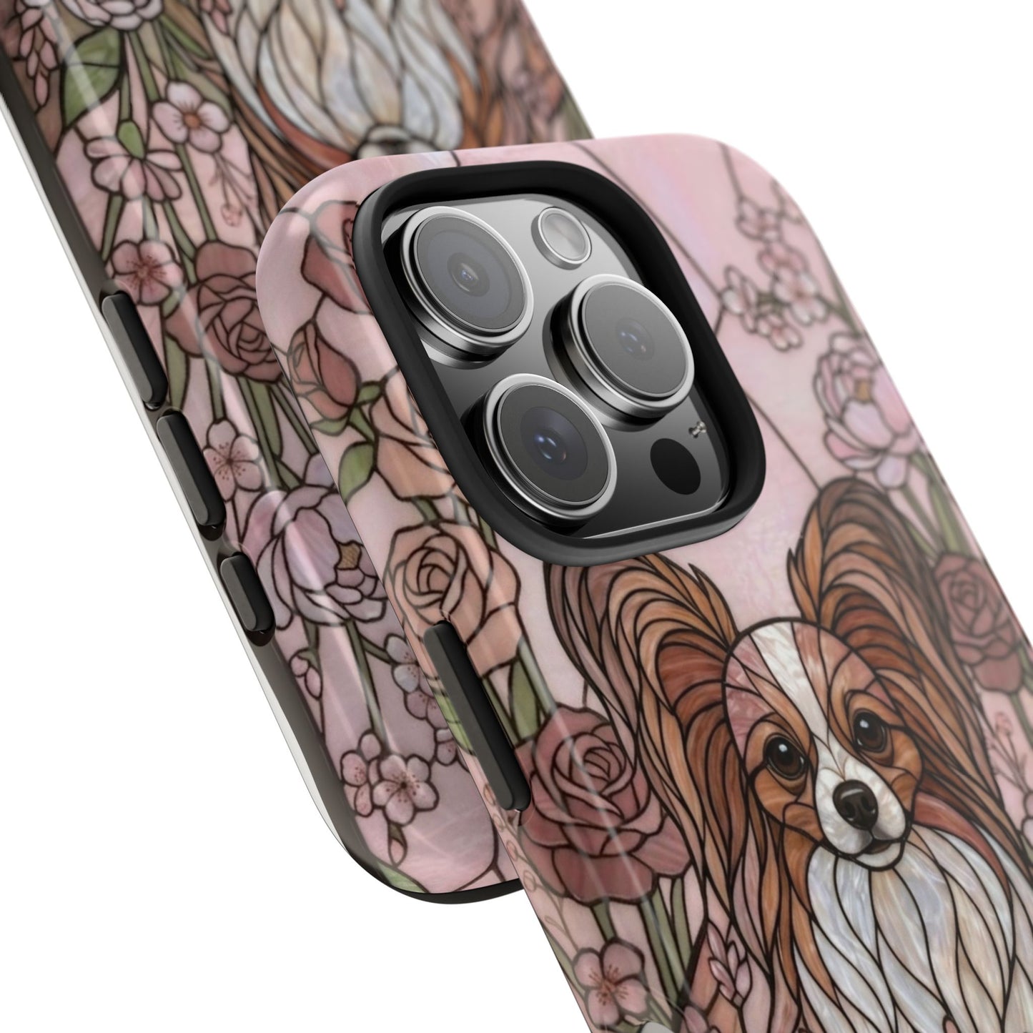 Papillon Stained Glass Style Tough Case — Rose Garden Theme