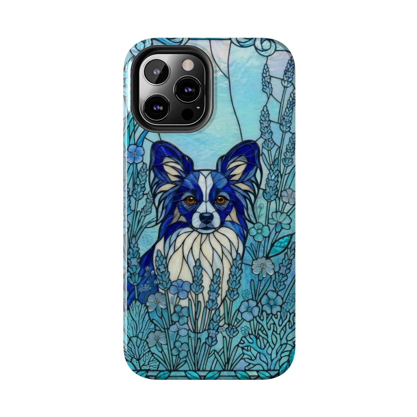 Papillon Stained Glass Style Tough Case — Ocean Blue Theme