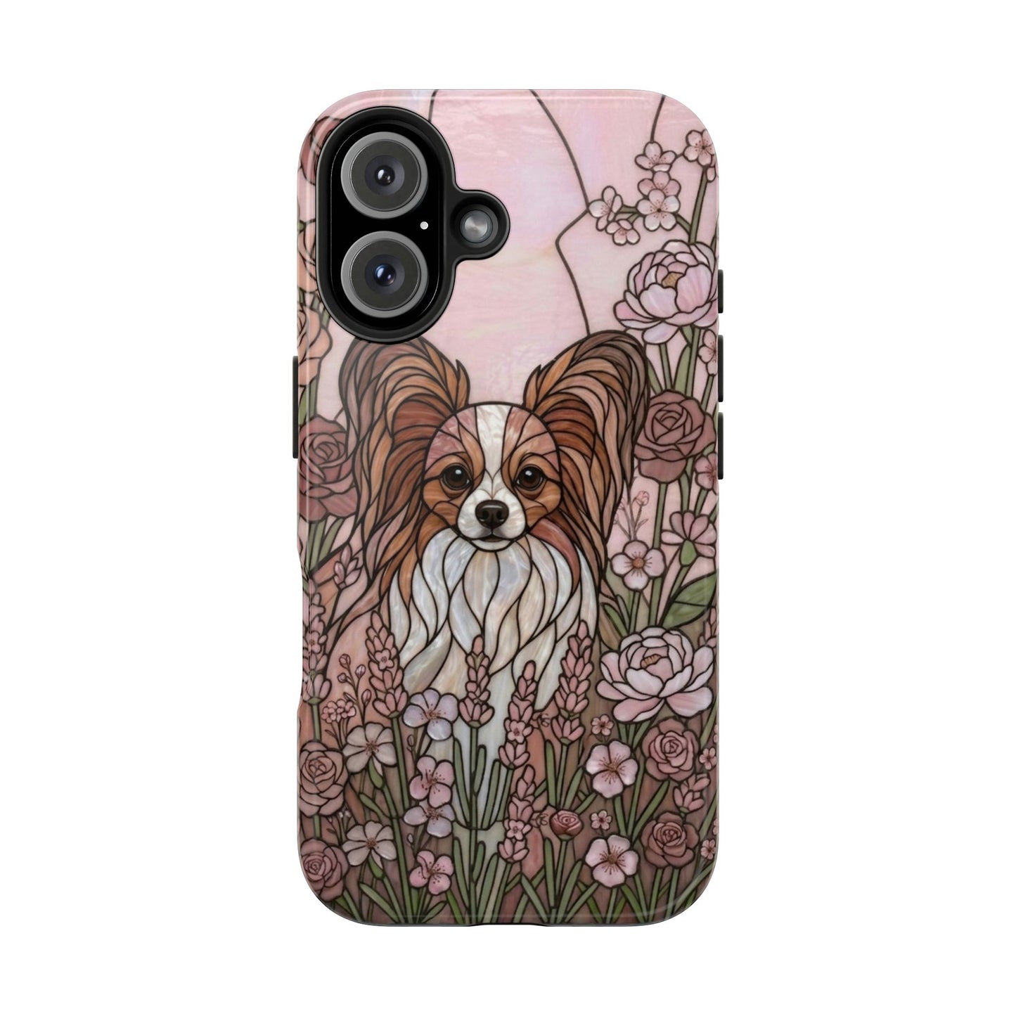 Papillon Stained Glass Style Tough Case — Rose Garden Theme