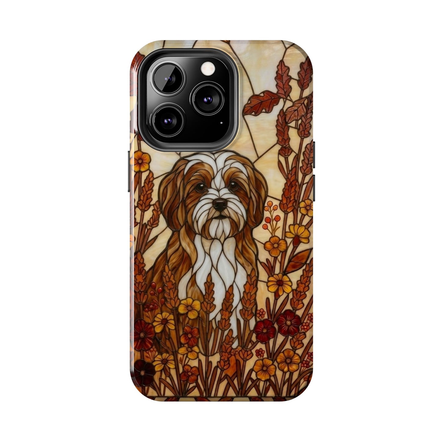 Maltese Stained Glass Style Tough Case — Autumn Warmth Theme
